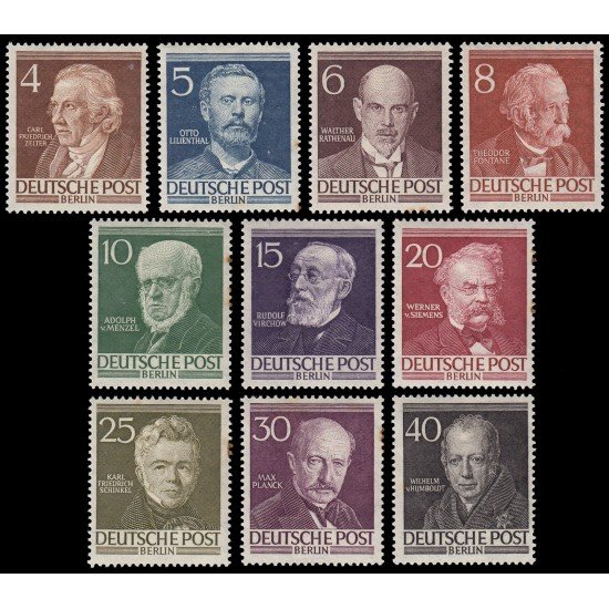 Alemania Berlín 77/86 1952-53 Hombres de la historia de Berlín MH Alemania Berlín 77/86 1952-53 Hombres de la historia de Berlín MH
