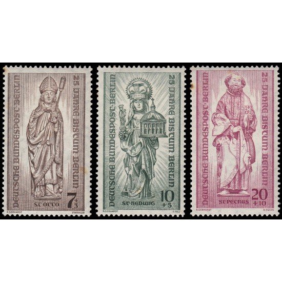 Alemania Berlín 117/19 1955 25 años de la Reconstrucción de la Diócesis Católica Romana de Berlín MH Alemania Berlín 117/19 1955 25 años de la Reconstrucción de la Diócesis Católica Romana de Berlín MH