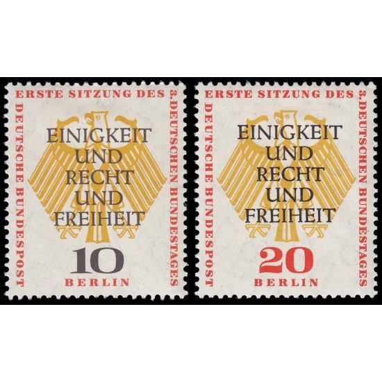 Alemania Berlín 154/55 1957 Primera sesión del tercer Bundestag en Berlín MH Alemania Berlín 154/55 1957 Primera sesión del tercer Bundestag en Berlín MH