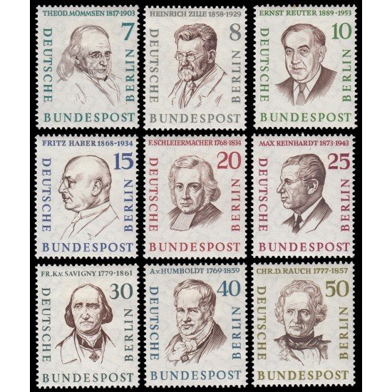 Alemania Berlín 144/51 1957-59 Hombres de la historia de Berlín MH Alemania Berlín 144/51 1957-59 Hombres de la historia de Berlín MH