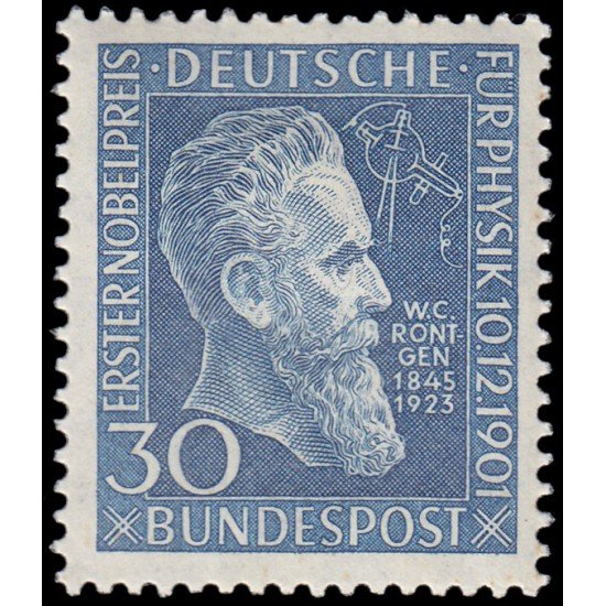 Alemania Federal Germany 33 1951 50 aniv. del Premio Nobel de Wilhelm Röntgen MH Alemania Federal Germany 33 1951 50 aniv. del Premio Nobel de Wilhelm Röntgen MH