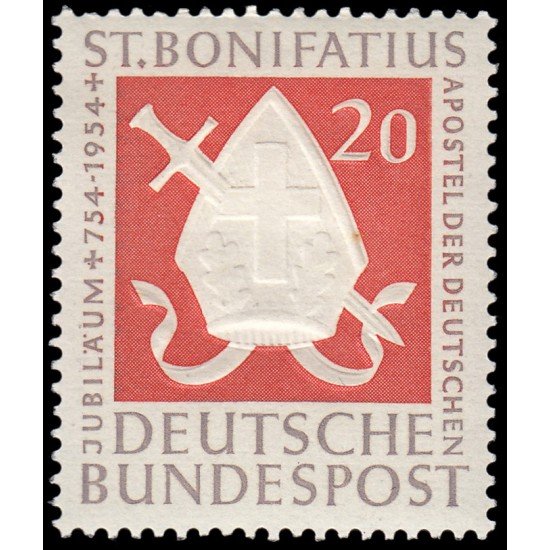 Alemania Federal Germany 75 1954 1200 aniv. de la muerte de San Bonifacio MH Alemania Federal Germany 75 1954 1200 aniv. de la muerte de San Bonifacio MH