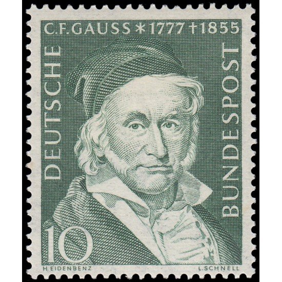 Alemania Federal Germany 80 1955 Centenario de la muerte del astrónomo y matemático Carl Friedrich Gauss (1777-1855) MH Alemania Federal Germany 80 1955 Centenario de la muerte del astrónomo y matemático Carl Friedrich Gauss (1777-1855) MH