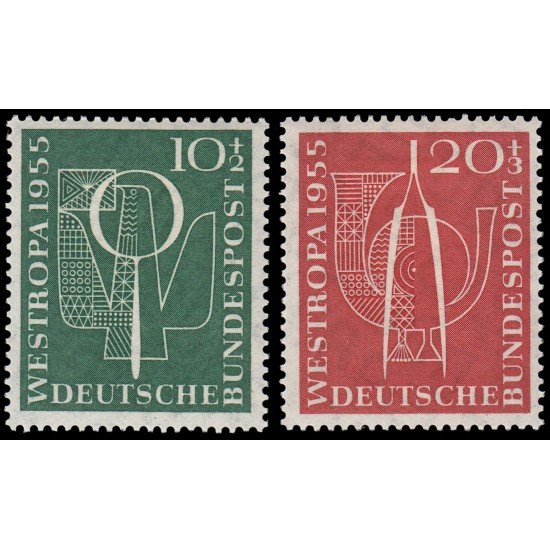 Alemania Federal Germany 93/94 1955 Exposición filatélica internacional Westropa 1955, Düsseldorf MH Alemania Federal Germany 93/94 1955 Exposición filatélica internacional Westropa 1955, Düsseldorf MH