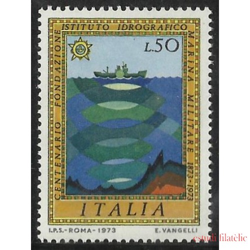 MI1 Italia Italy  Nº 1132  1973 Cent. del instituto hidrográfico de la marina militar Lujo MNH