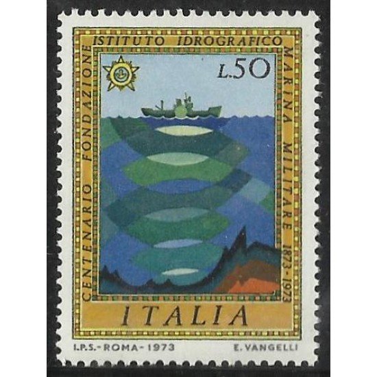 MI1 Italia Italy  Nº 1132  1973 Cent. del instituto hidrográfico de la marina militar Lujo MNH