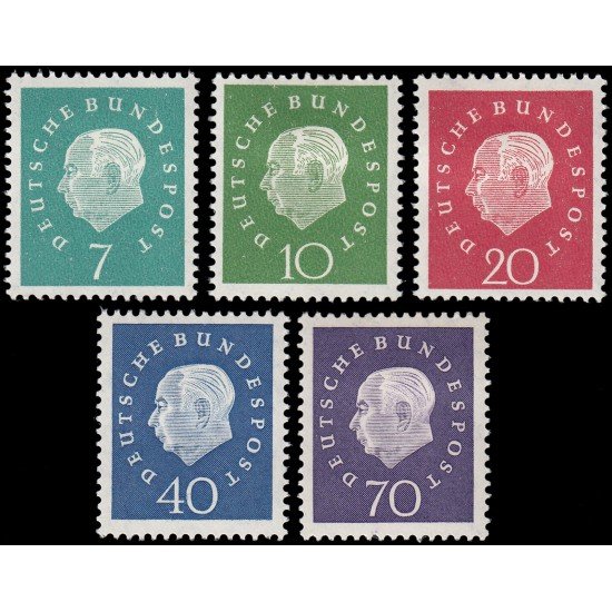 Alemania Federal Germany 173/77 1959 Prof. Dr. Theodor Heuss (1884-1963), primer presidente alemán MH Alemania Federal Germany 173/77 1959 Prof. Dr. Theodor Heuss (1884-1963), primer presidente alemán MH