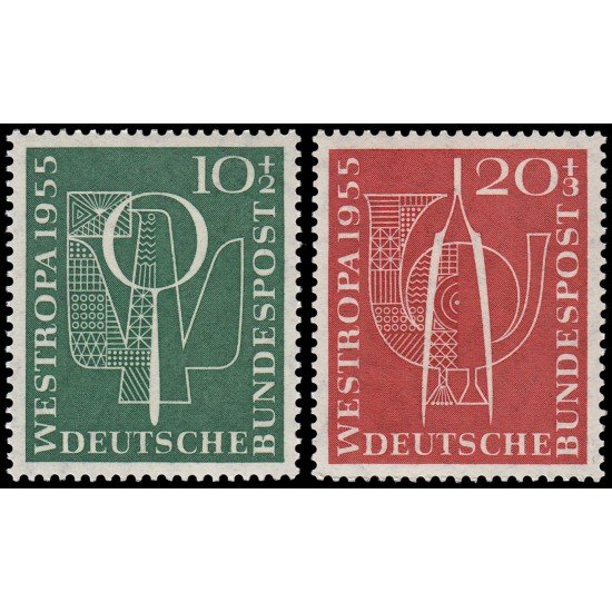 Alemania Federal Germany 93/94 1955 Exposición filatélica internacional Westropa 1955, Düsseldorf MNH Alemania Federal Germany 93/94 1955 Exposición filatélica internacional Westropa 1955, Düsseldorf MNH
