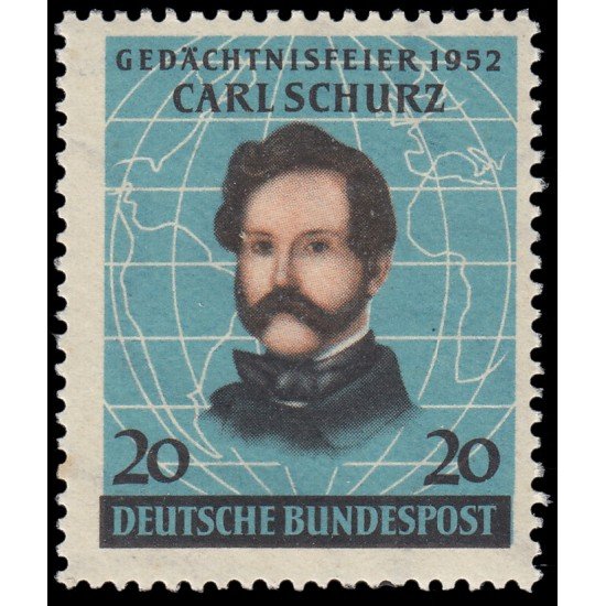 Alemania Federal Germany 41 1952 Centenario de la llegada a EEUU de Carl Schurz MNH Alemania Federal Germany 41 1952 Centenario de la llegada a EEUU de Carl Schurz MNH
