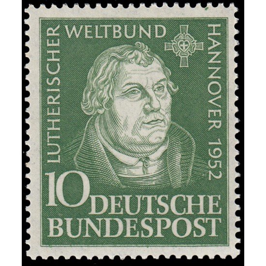 Alemania Federal Germany 36 1952 Conferencia de la Federación Luterana Mundial en Hannover MNH Alemania Federal Germany 36 1952 Conferencia de la Federación Luterana Mundial en Hannover MNH