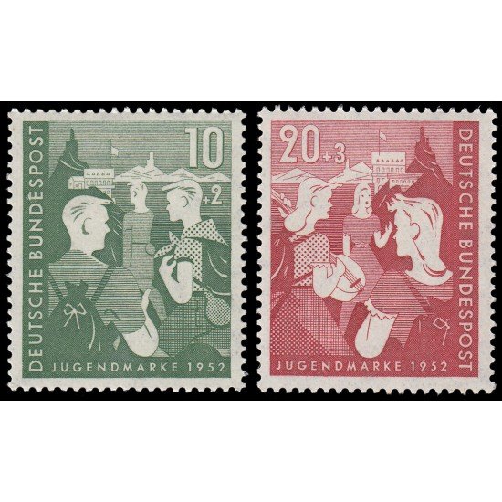 Alemania Federal Germany 39/40 1952 Juventud: Segundo plan federal para la juventud MNH Alemania Federal Germany 39/40 1952 Juventud: Segundo plan federal para la juventud MNH