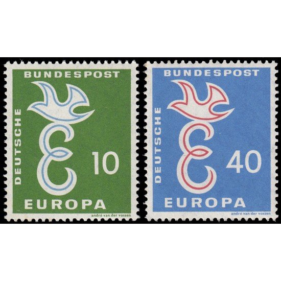 Alemania Federal Germany 164/65 1958 Europa (C.E.P.T.) Letra E MNH Alemania Federal Germany 164/65 1958 Europa (C.E.P.T.) Letra E MNH