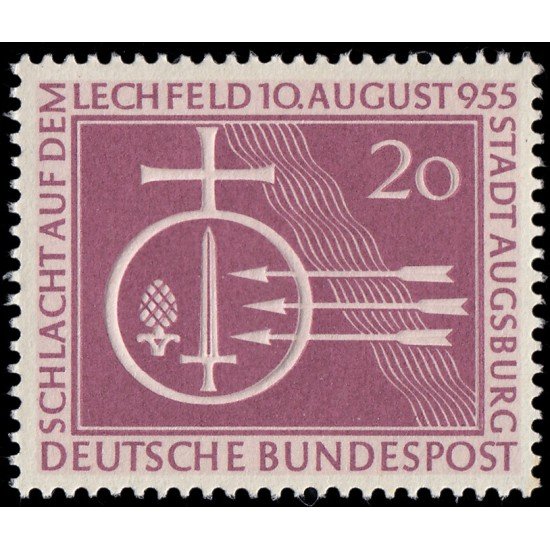 Alemania Federal Germany 92 1955 1000 aniv. de la batalla de Lechfeld MNH Alemania Federal Germany 92 1955 1000 aniv. de la batalla de Lechfeld MNH