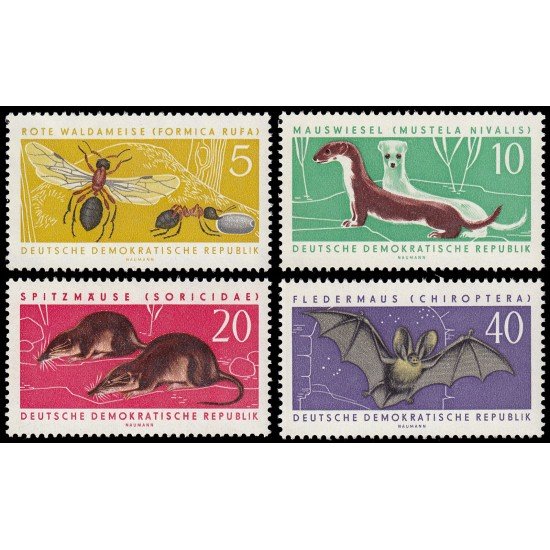 Alemania Oriental 582/85 1962 Protección de la fauna MNH Alemania Oriental 582/85 1962 Protección de la fauna MNH