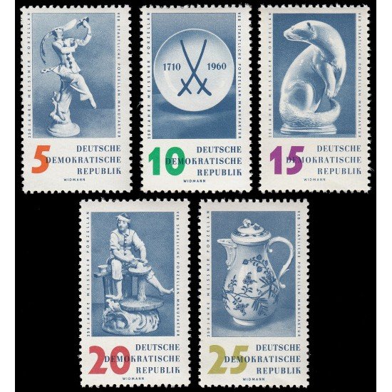 Alemania Oriental 490/94 1960 250 aniv. de la fábrica de porcelana de Meissen MNH