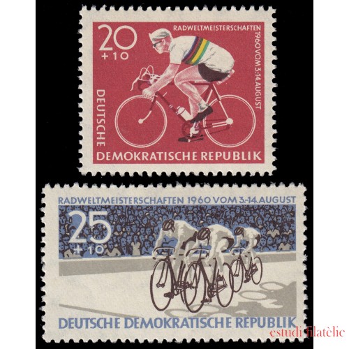 Alemania Oriental  495/96 1960 Campeonato del Mundo de ciclismo en Leipzig MNH