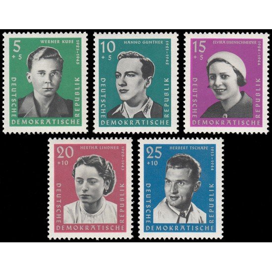 Alemania Oriental 523/27 1961 Víctimas de los campos de concentración (I) MNH Alemania Oriental 523/27 1961 Víctimas de los campos de concentración (I) MNH