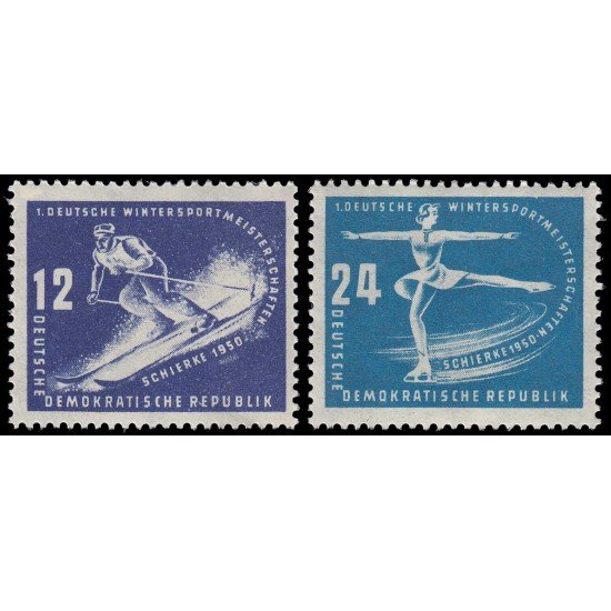 Alemania Oriental 3/4 1950 Primeros Campeonatos deportivos de invierno Shierke MNH Alemania Oriental 3/4 1950 Primeros Campeonatos deportivos de invierno Shierke MNH