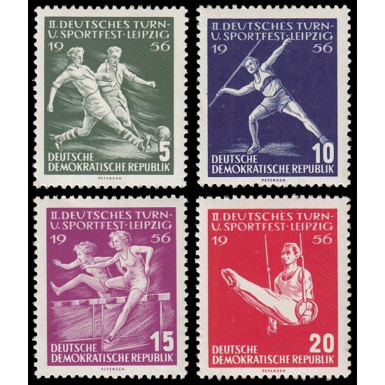 Alemania Oriental 254/57 1956 2º Juegos deportivos de Leipzig MNH Alemania Oriental 254/57 1956 2º Juegos deportivos de Leipzig MNH