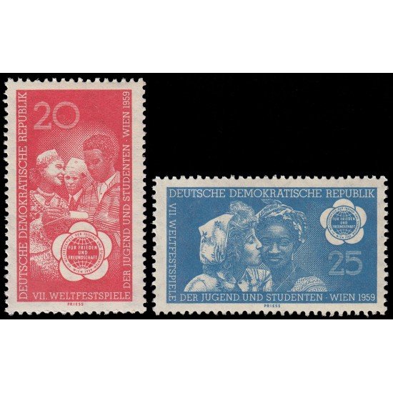 Alemania Oriental 419/20 1959 7º Festival mundial de la juventud Viena MNH Alemania Oriental 419/20 1959 7º Festival mundial de la juventud Viena MNH