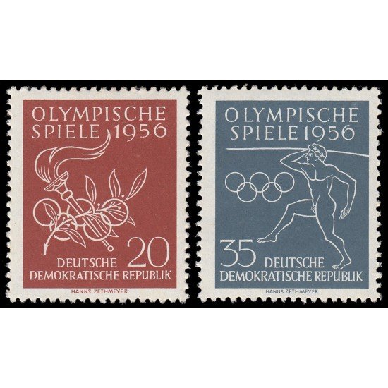 Alemania Oriental 267/68 1956 Juegos olímpicos de Melbourne MNH Alemania Oriental 267/68 1956 Juegos olímpicos de Melbourne MNH