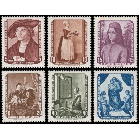 Alemania Oriental 223/28 1955 Cuadros devueltos de la Pinacoteca de Dresde MNH Alemania Oriental 223/28 1955 Cuadros devueltos de la Pinacoteca de Dresde MNH