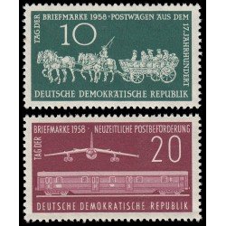 Alemania Oriental 377/78 1958 Día del sello MNH Alemania Oriental 377/78 1958 Día del sello MNH