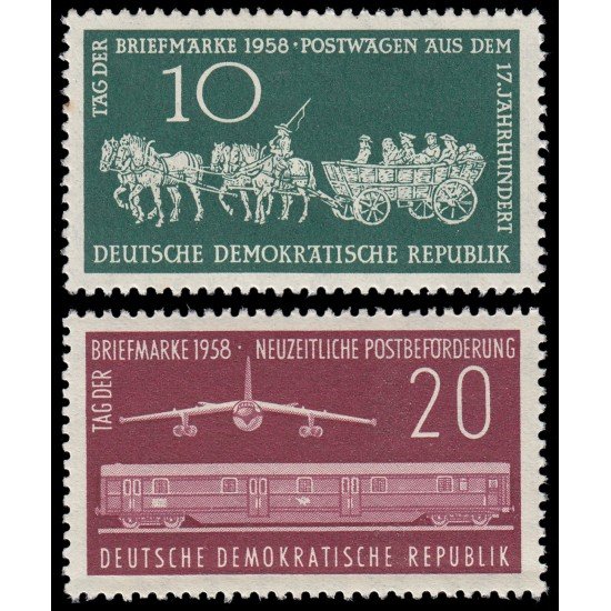 Alemania Oriental 377/78 1958 Día del sello MNH Alemania Oriental 377/78 1958 Día del sello MNH