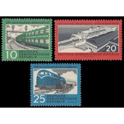 Alemania Oriental 519/21 1960 125 aniv. del ferrocarril alemán MNH Alemania Oriental 519/21 1960 125 aniv. del ferrocarril alemán MNH