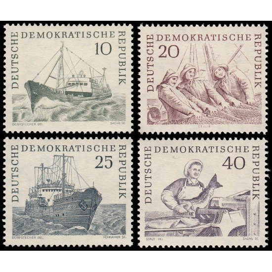 Alemania Oriental 532/35 1961 Flota de pesca de altura MNH