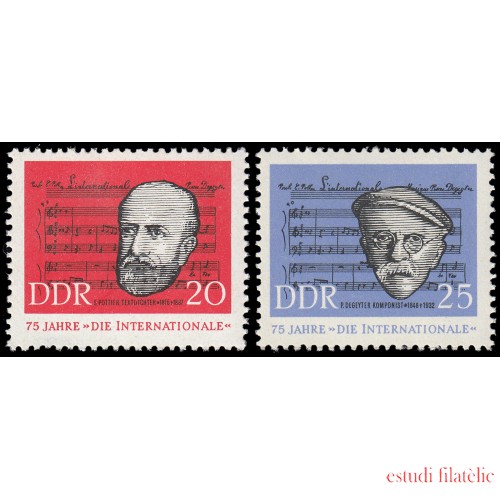 Alemania Oriental 671/72 1963 75 aniv. del himno La Internacional MNH