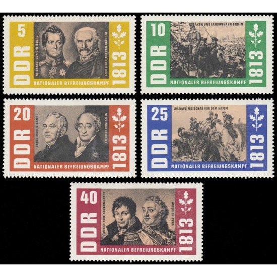 Alemania Oriental 694/98 1963 150 aniv. de la liberación MNH Alemania Oriental 694/98 1963 150 aniv. de la liberación MNH