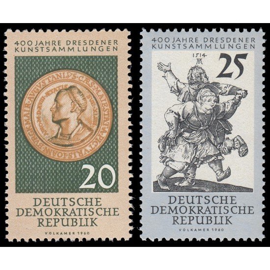 Alemania Oriental 506/07 1960 400 aniv. de las colecciones antiguas del Museo de Dresde MNH Alemania Oriental 506/07 1960 400 aniv. de las colecciones antiguas del Museo de Dresde MNH