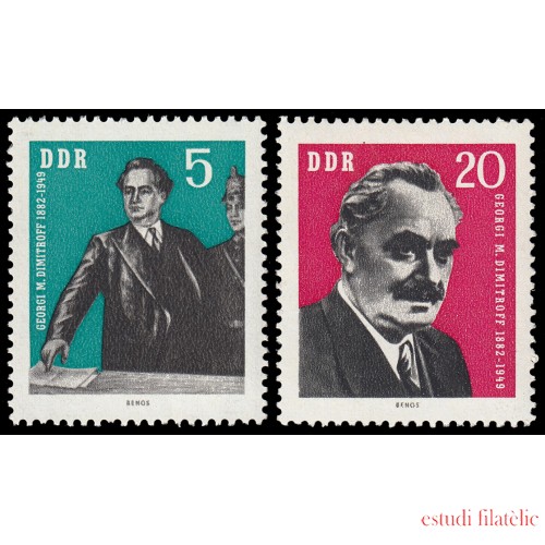 Alemania Oriental 609/10 1962 80 aniv. del nacimiento de Georgi Dimitrov MNH