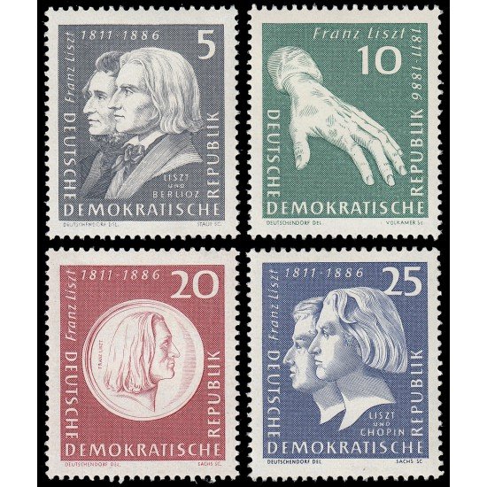 Alemania Oriental 570/73 1961150 aniv. del nacimiento de Franz Liszt MNH Alemania Oriental 570/73 1961150 aniv. del nacimiento de Franz Liszt MNH