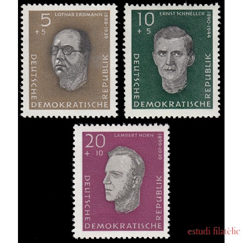 Alemania Oriental 468/70 1960 Construcción del monumento nacional de Sachsenhausen MNH