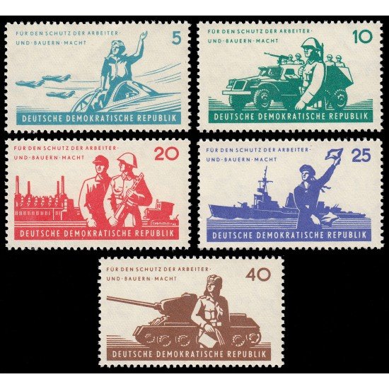 Alemania Oriental 589/93 1962 6 años del Ejército Popular Nacional (NVA) MNH Alemania Oriental 589/93 1962 6 años del Ejército Popular Nacional (NVA) MNH