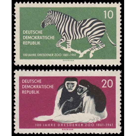 Alemania Oriental 538/39 1961 Centenario del zoológico de Dresde MNH Alemania Oriental 538/39 1961 Centenario del zoológico de Dresde MNH