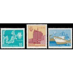 Alemania Oriental 611/13 1962 Semana del Báltico en Rostock MNH Alemania Oriental 611/13 1962 Semana del Báltico en Rostock MNH