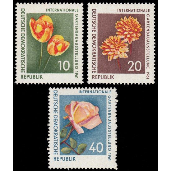 Alemania Oriental 556/58 1961 Exposición internacional de horticultura en Erfurt MNH Alemania Oriental 556/58 1961 Exposición internacional de horticultura en Erfurt MNH