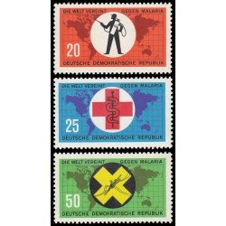 Alemania Oriental 649/51 1963 Erradicación del paludismo MNH Alemania Oriental 649/51 1963 Erradicación del paludismo MNH