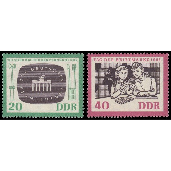 Alemania Oriental 635/36 1962 Día del sello MNH Alemania Oriental 635/36 1962 Día del sello MNH