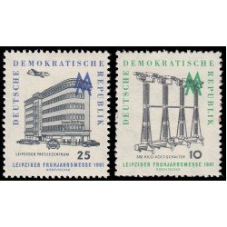 Alemania Oriental 528/29 1961 Feria de primavera de Leipzig MNH Alemania Oriental 528/29 1961 Feria de primavera de Leipzig MNH