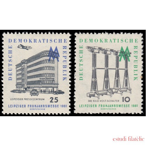 Alemania Oriental 528/29 1961 Feria de primavera de Leipzig MNH