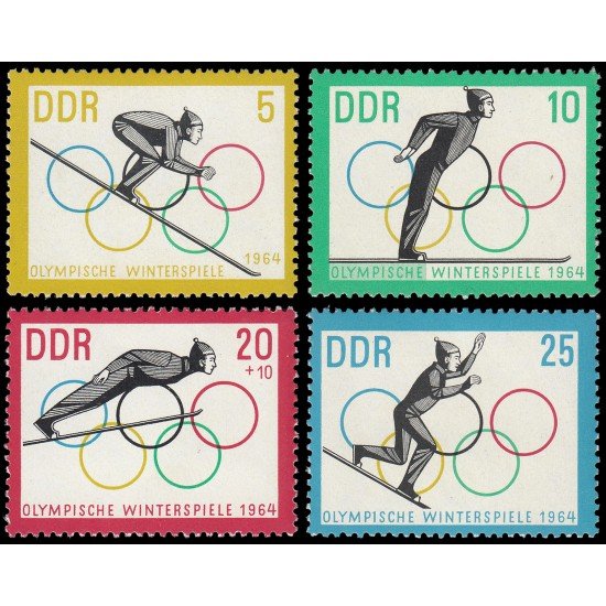 Alemania Oriental 703/06 1963 Juegos olímpicos de invierno en Insbruck MNH Alemania Oriental 703/06 1963 Juegos olímpicos de invierno en Insbruck MNH