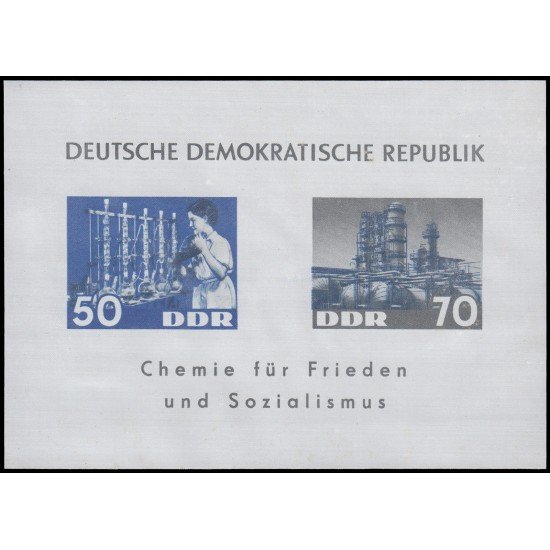 Alemania Oriental Germany HB 13 1963 La química por la paz y el socialismo MNH Alemania Oriental Germany HB 13 1963 La química por la paz y el socialismo MNH