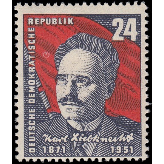 Alemania Oriental 46 1951 80º aniv. de Karl Liebknecht MH Alemania Oriental 46 1951 80º aniv. de Karl Liebknecht MH