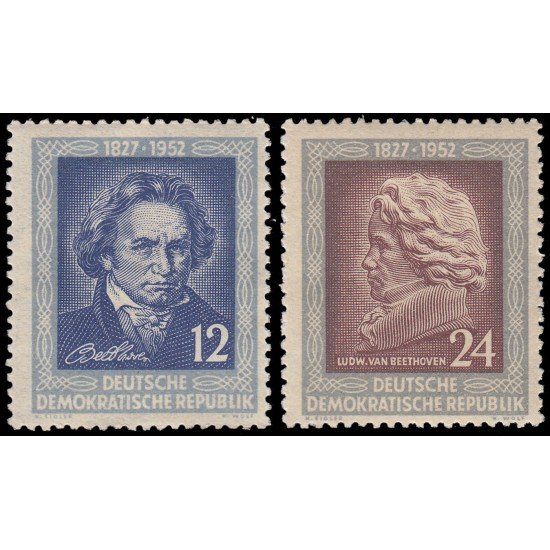Alemania Oriental 50/53 1952 125 aniv. de la muerte de Beethoven MH Alemania Oriental 50/53 1952 125 aniv. de la muerte de Beethoven MH