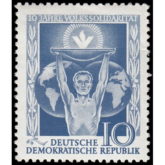 Alemania Oriental 215 1955 10º aniv. de la Organización de solidaridad popular MH Alemania Oriental 215 1955 10º aniv. de la Organización de solidaridad popular MH