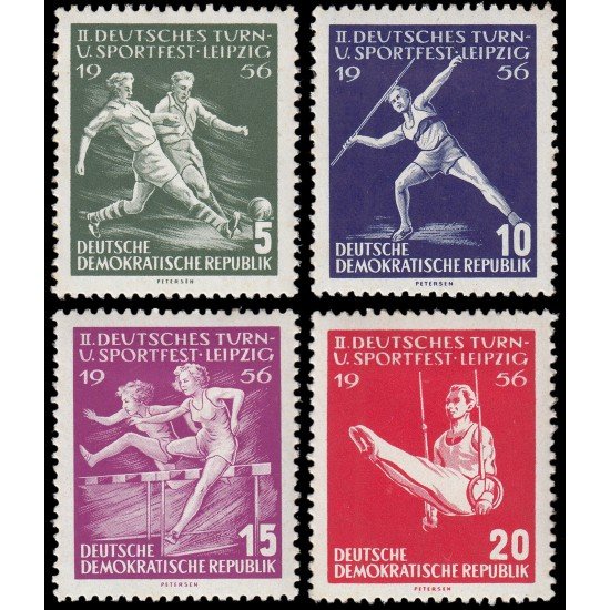 Alemania Oriental 254/57 1956 2º Juegos deportivos de Leipzig MH Alemania Oriental 254/57 1956 2º Juegos deportivos de Leipzig MH